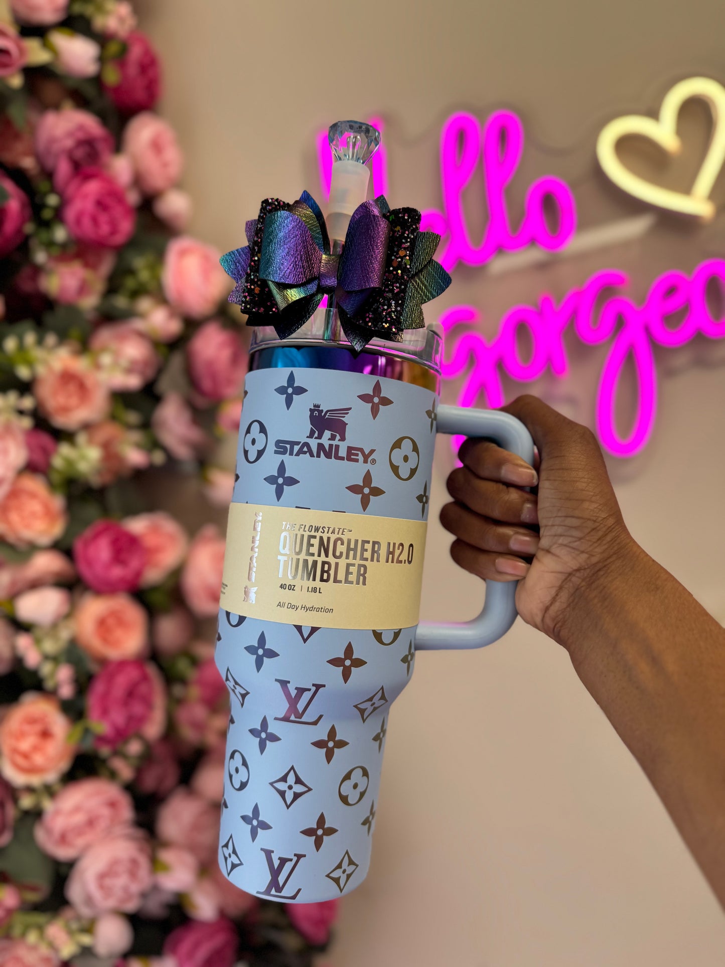 Custom Designer Tumbler with Accessories
