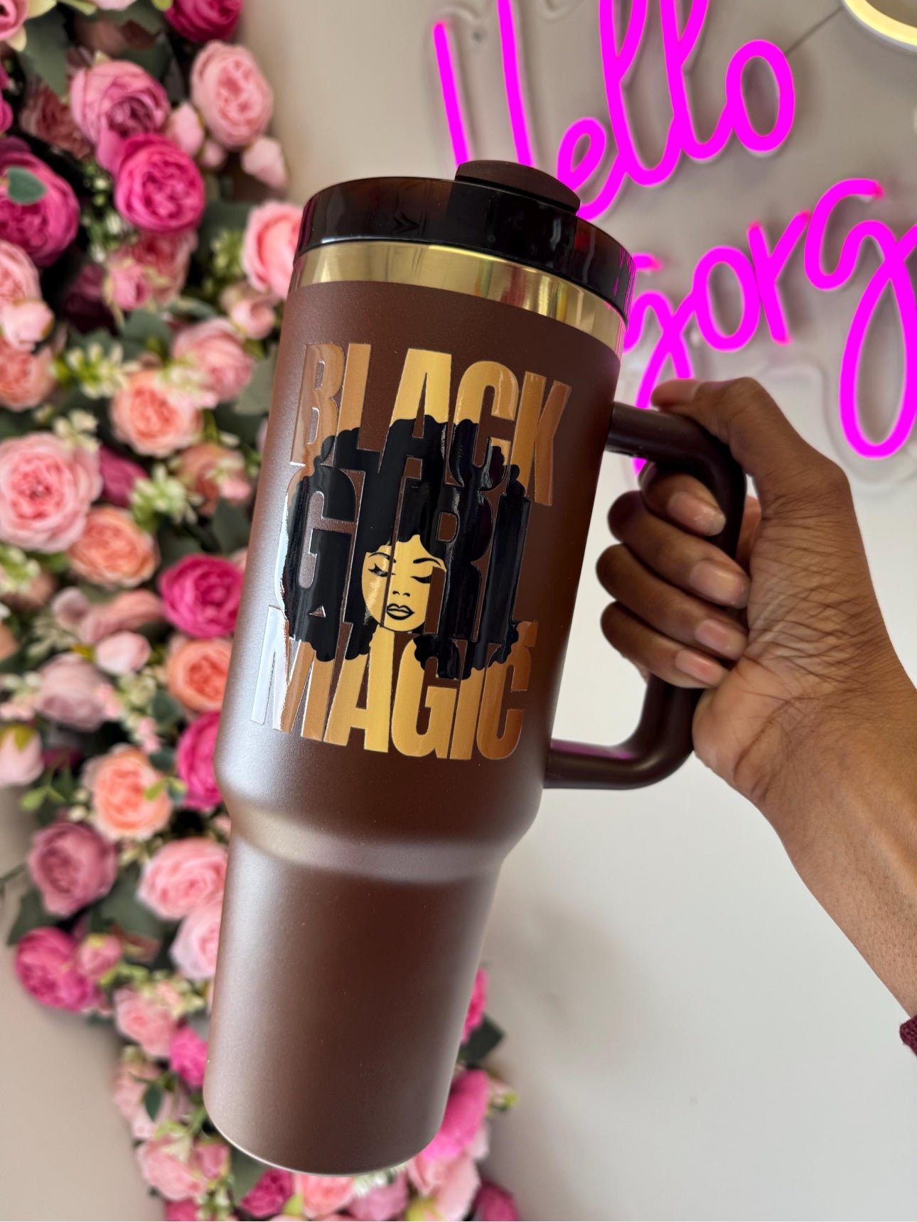 Black Girl Magic Brown Tumbler