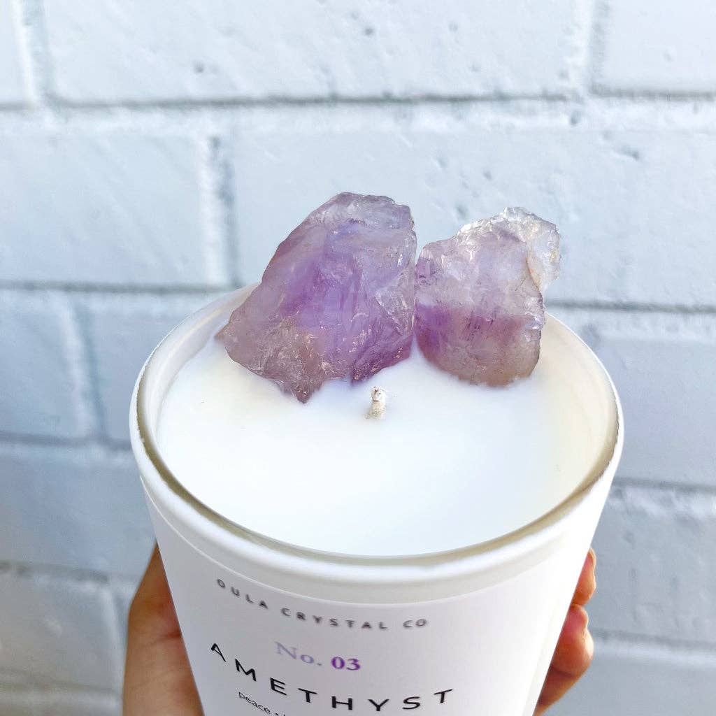 Amethyst Crystal Candle · Crystal Infused · 8oz