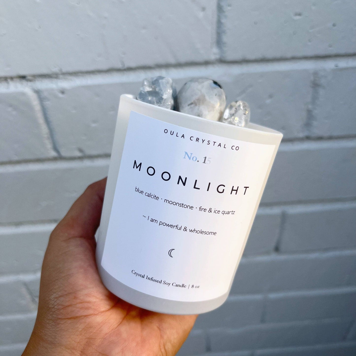 Moonlight Crystal Candle · Crystal Infused · 8oz