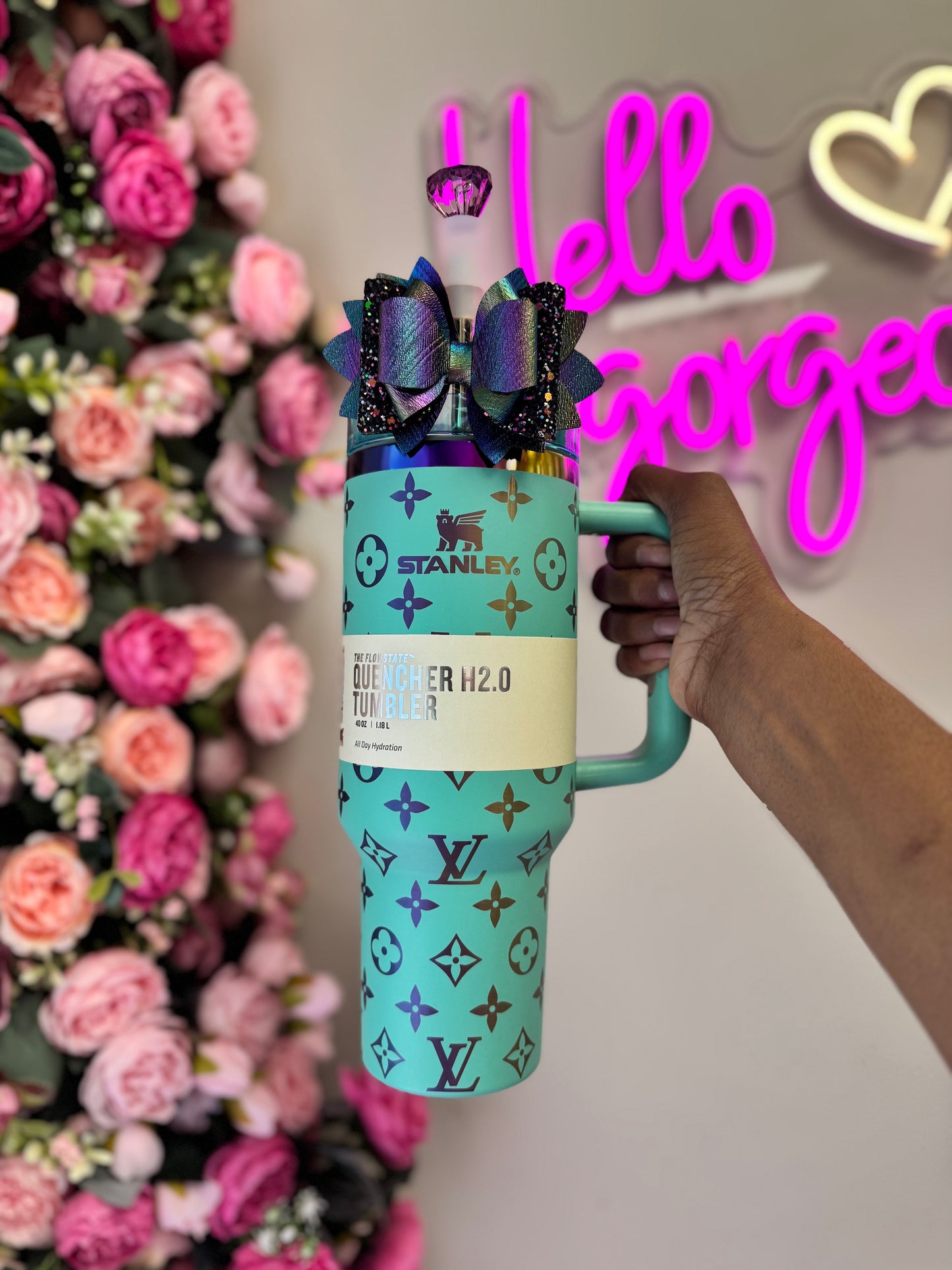 Custom Designer Tumbler with Accessories