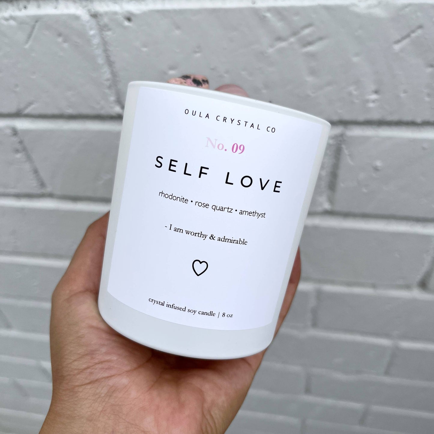 Self Love Crystal Infused Soy Candle