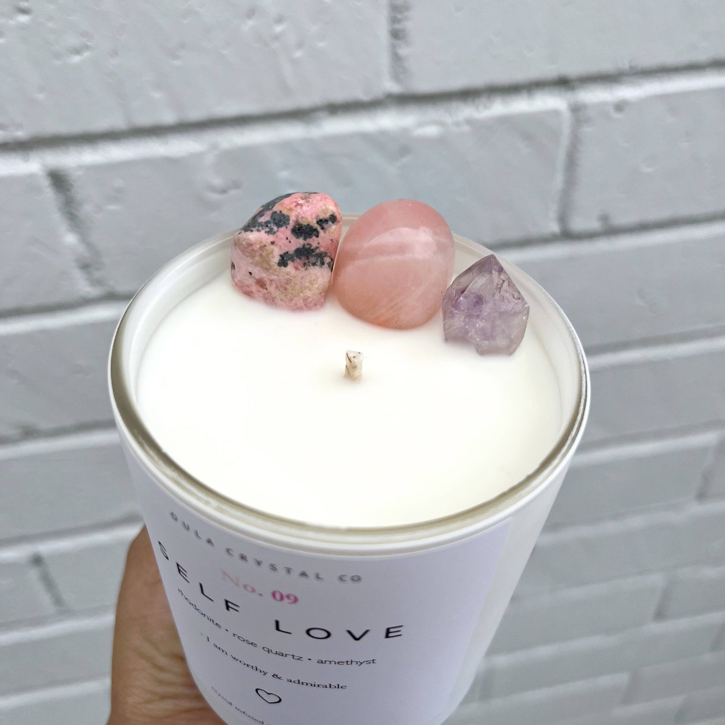 Self Love Crystal Infused Soy Candle