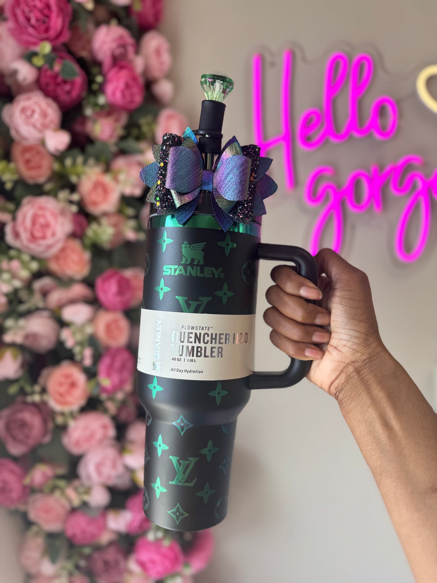 Custom Designer Tumbler with Accessories