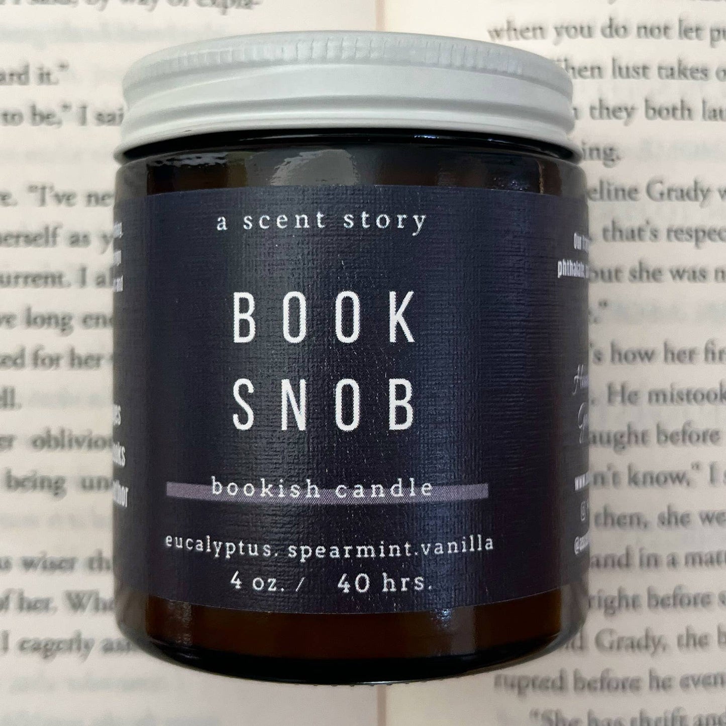 Book Snob | Bookish Candle - Eucalyptus + Spearmint,