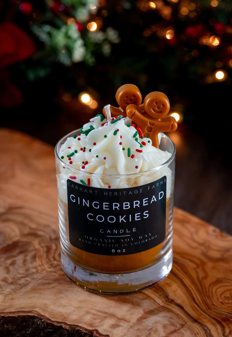 Gingerbread Cookie Holiday Dessert Candle