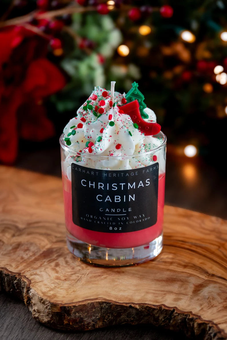 Christmas Cabin Holiday Dessert Candle